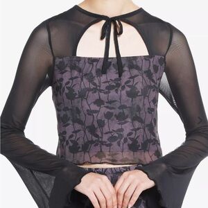Hot topic  Mesh Black and Purple Women's Top Sz. M